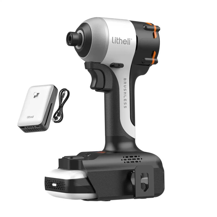 Акумуляторний ударний гвинтоверт Litheli безщітковий, живлення від павербанку (УМБ Litheli Power Bank 20000 mAh, 45 W, 2А в комплекті)