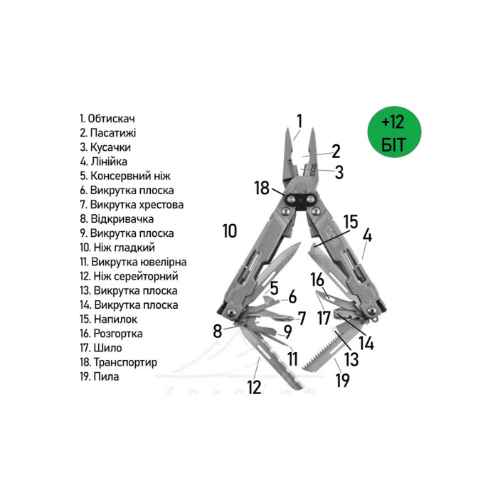 Мультитул SOG PowerAccess Deluxe w / Fabric Sheath + Hex Bit Kit (SOG PA2001-CP) 