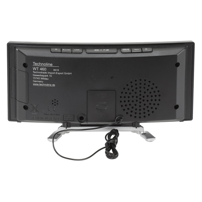 Годинник настільний з радіо Technoline WT460 Blue LED Black/Silver (WT460 blaue LED) 