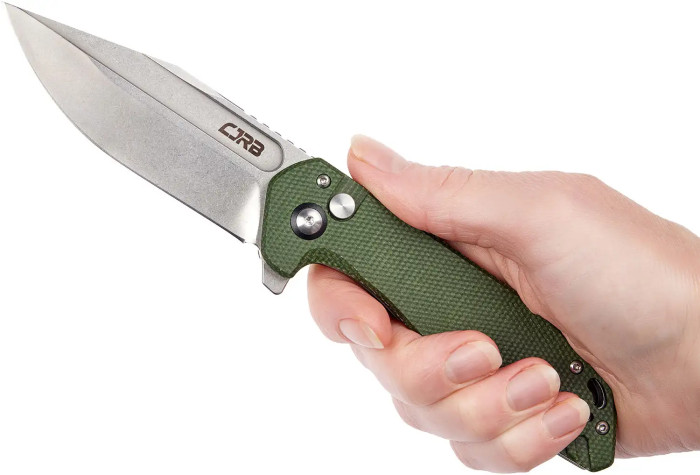 Ніж CJRB Riff SW, AR-RPM9 Steel, Micarta green 