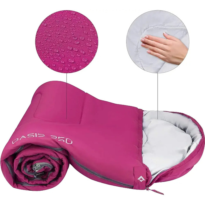 Спальний мішок KingCamp Oasis 250 rosered 
