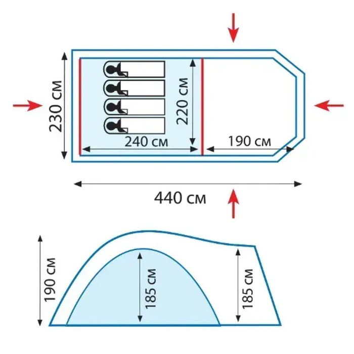 Намет Tramp Anaconda 4 (v2) green UTRT-078 