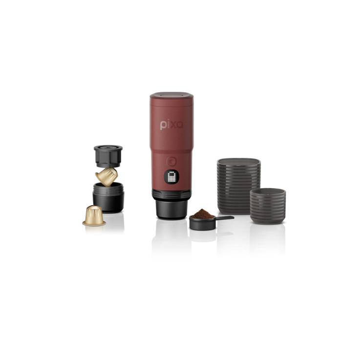 Портативна електрична еспресо-кавоварка Wacaco Pixapresso для меленої кави та капсул, червона