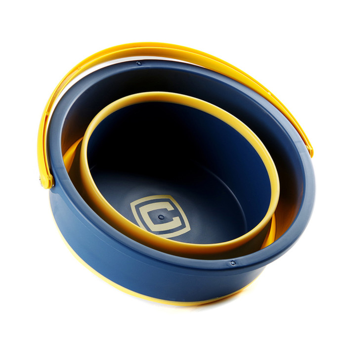 Відро складане силіконове СИЛА 4,6 л orange-black 