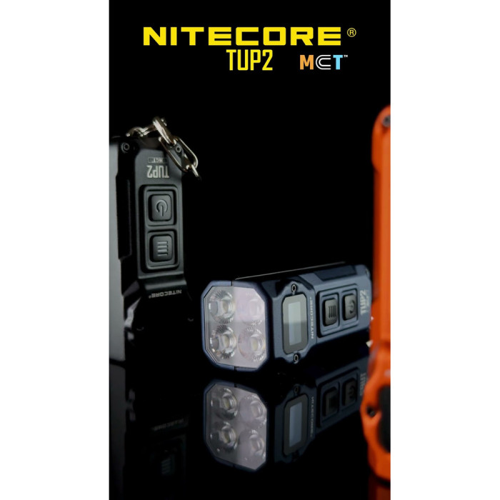 Ліхтар наключний Nitecore TUP2 MCT (4xUHE LED, 1200 люмен, 5 режимів, USB-C), помаранчевий 