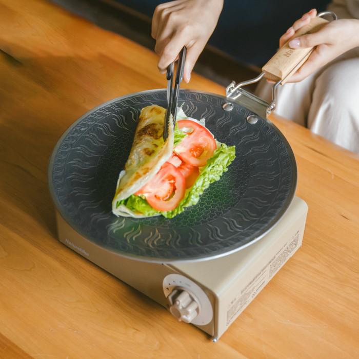 Сковорода з нержавіючої сталі зі складаною ручкою Naturehike CNK2550CF011, 29,5 х 29,5 см 