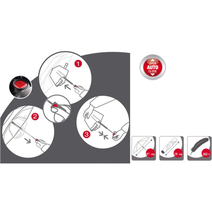 Парасоля Knirps C.205 Dot Art Taupe  Авто/Складана/8спиць /D97x28см 
