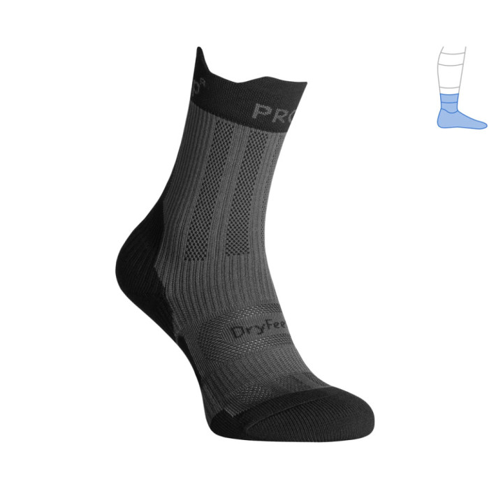 Компресійні шкарпетки захисні літні Protector ShortDry PRO чорно-сірі M 40-43 