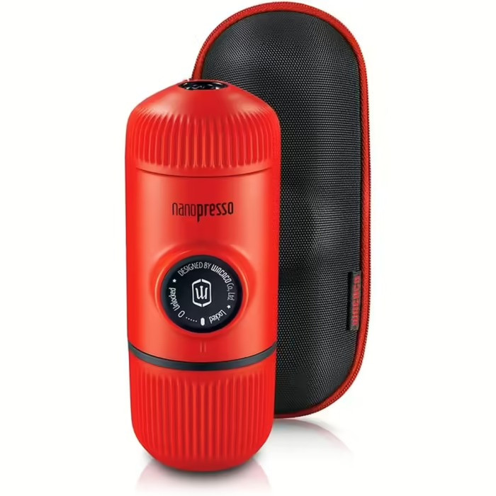 Портативна еспресо-кавоварка Wacaco Nanopresso червона з чохлом 