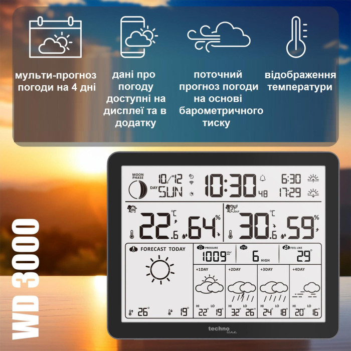 Метеостанція Technoline Tuya Smart/SmartLife WD3000 Black (WD3000)