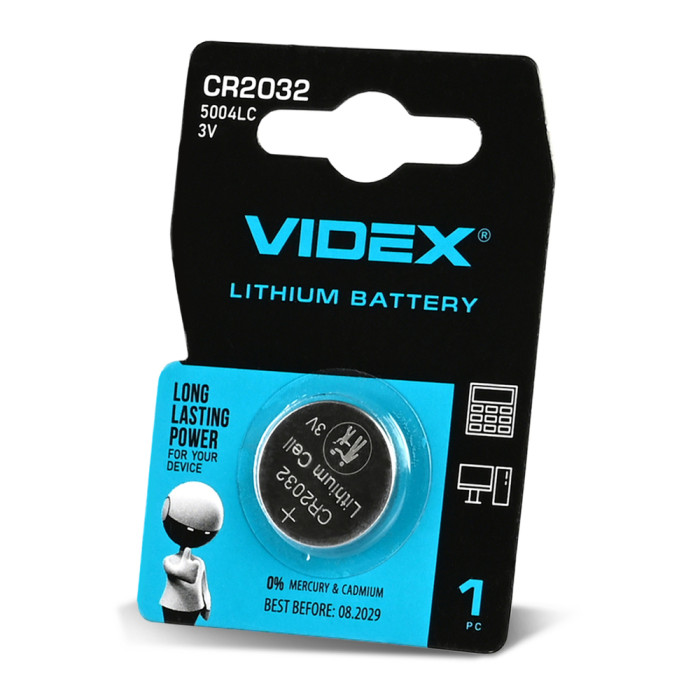 Батарейка  літієва Videx  СR 2032, 1шт 