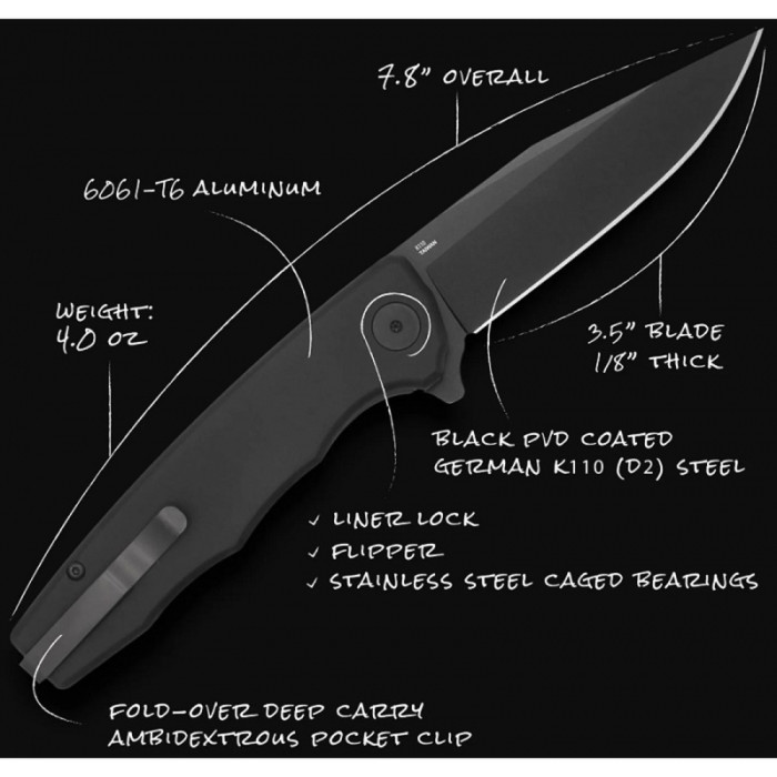 Ніж Ocaso Strategy, Black Aluminum 