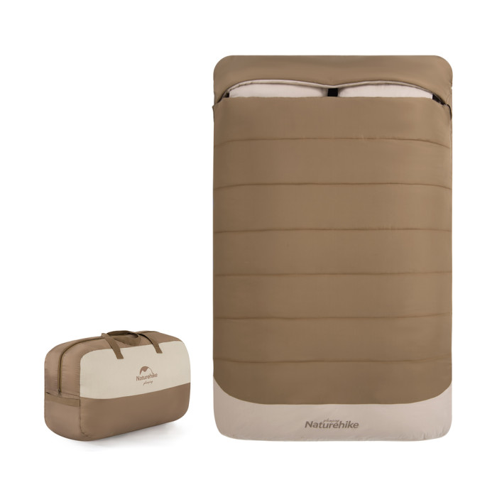 Спальний мішок двомісний Naturehike NH21MSD02, коричневий 