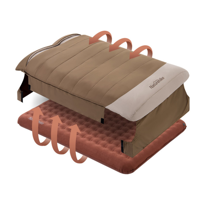 Спальний мішок двомісний Naturehike NH21MSD02, коричневий 