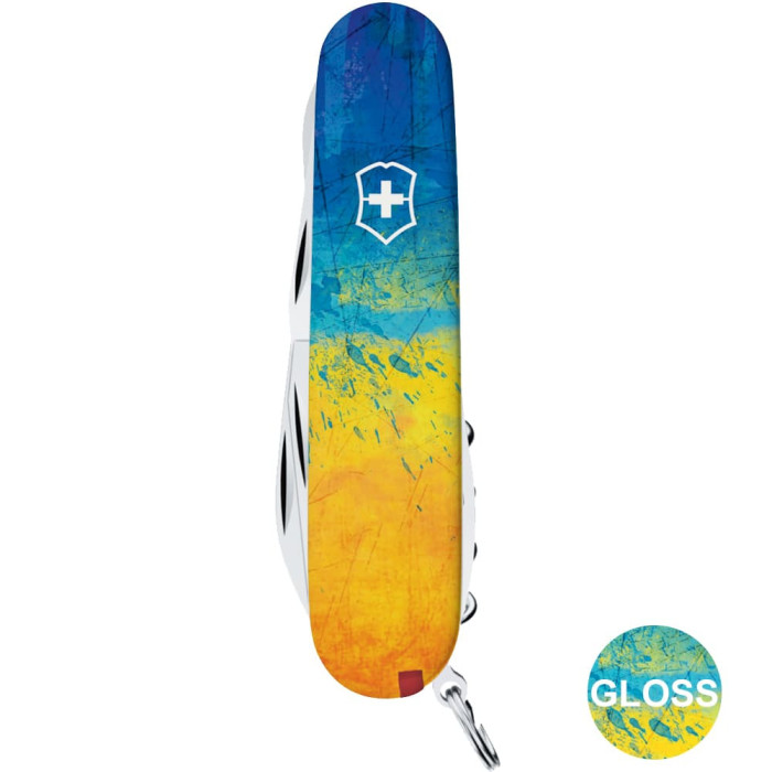 Складаний ніж Victorinox CLIMBER UKRAINE Жовто-синій малюнок 