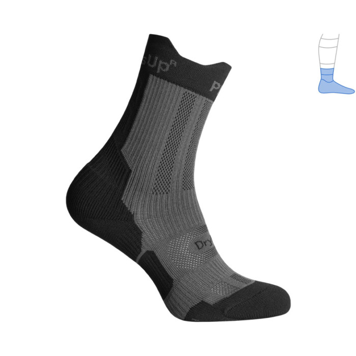 Компресійні шкарпетки захисні літні Protector ShortDry PRO чорно-сірі S 36-39 