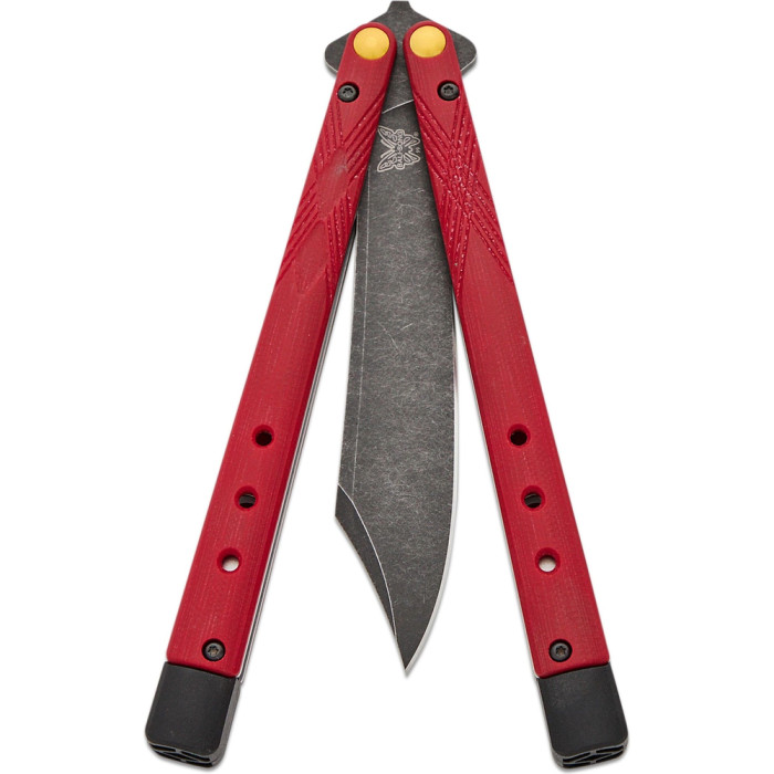 Ніж Benchmade Necron, balisong, ruby red G10 