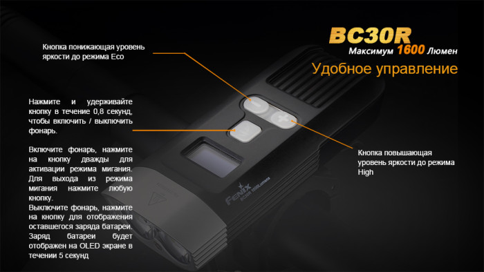 Велофара Fenix BC30R Cree XM-L2 (T6) 