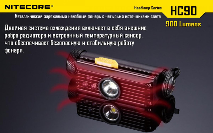 Ліхтар налобний Nitecore HC90 Cree XM-L2, 900 