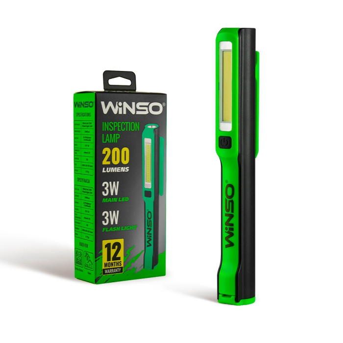 Ліхтар портативний Winso 200Lm, 3W COB + 3W, 1200mAh, White 