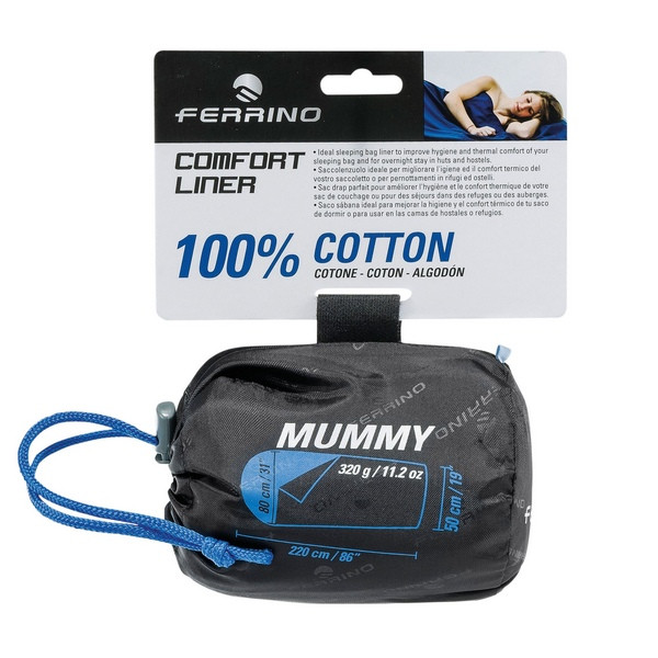 Вкладиш для спального мішка Ferrino Liner Comfort Light Mummy Blue 