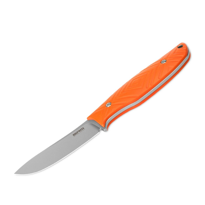 Ніж з чохлом туристичний SRM Fossa 605T-GJ, (8.8 см) 14C28N / G10 помаранчевий