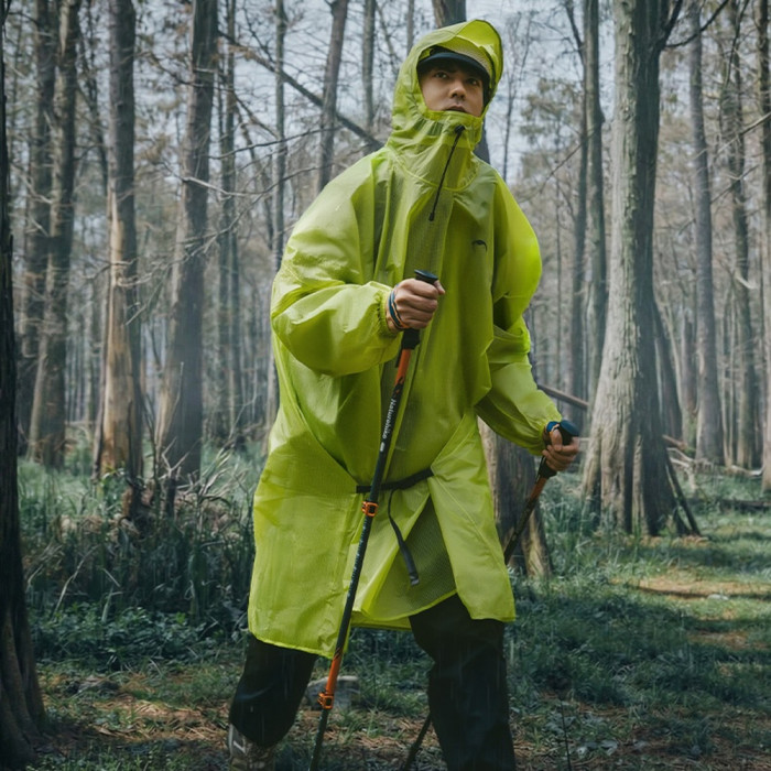Дощовик-пончо легкий з рукавами Naturehike CNK2620FS011, L, зелений