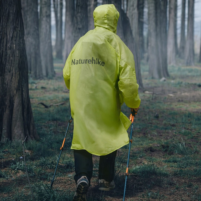 Дощовик-пончо легкий з рукавами Naturehike CNK2620FS011, L, зелений
