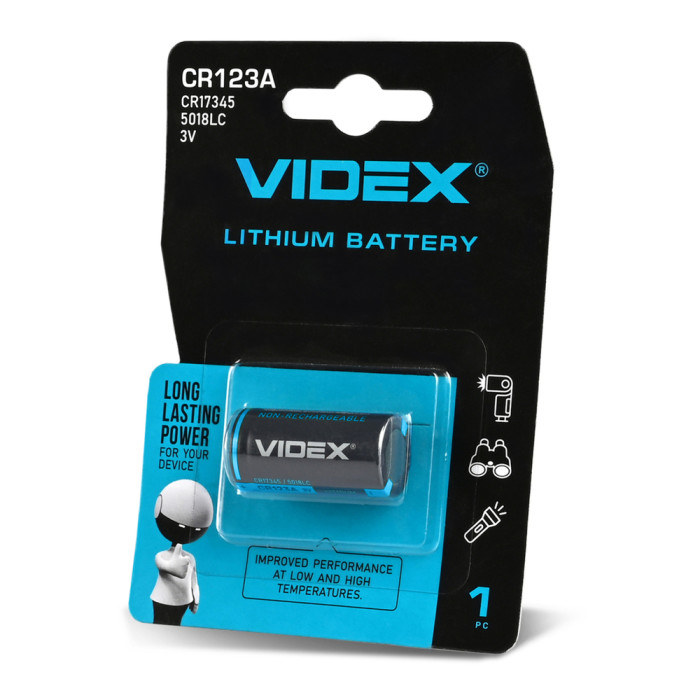 Батарейка літієва Videx CR123A 1шт 