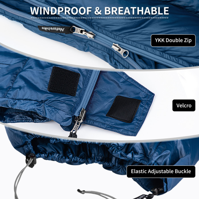 Спальний мішок з натуральним пухом Naturehike CWM295 CNK2300SD013, блакитний 