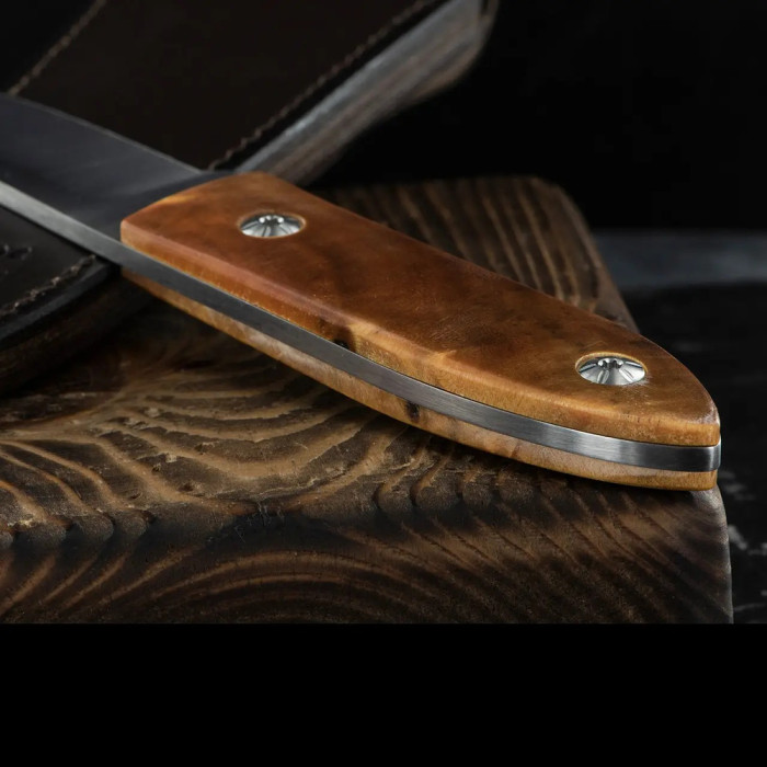 Ніж Maserin AM-22, 14C28N, жовтий буковий кап 