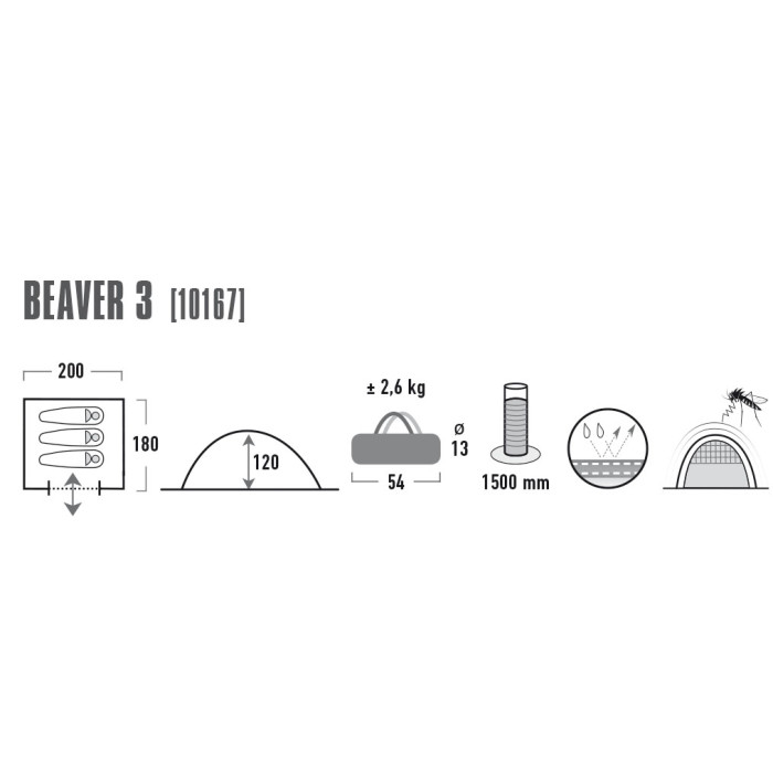 Намет High Peak Beaver 3 Blue /Grey 