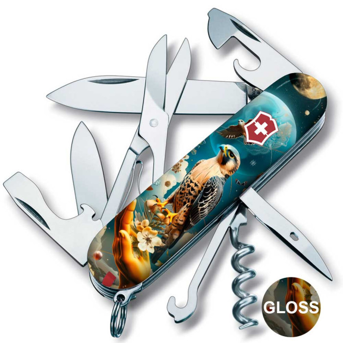 Складаний ніж Victorinox CLIMBER UKRAINE Сокіл-захисник 