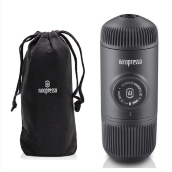Портативна еспресо-кавоварка Wacaco Nanopresso сіра, механічна, для меленої кави 