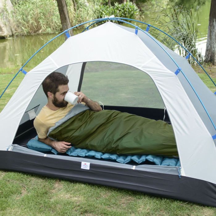 Спальник надлегкий Naturehike LW180 NH21MSD04 лівий, (15°C), p-p M, темно-зелений 
