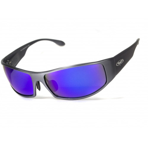 Окуляри Global Vision Bad-ASS1 GunMetal (G-Tech blue) дзеркальні сині в металевій оправі 