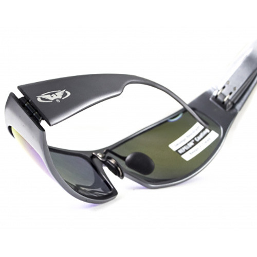 Окуляри Global Vision Bad-ASS1 GunMetal (G-Tech blue) дзеркальні сині в металевій оправі 