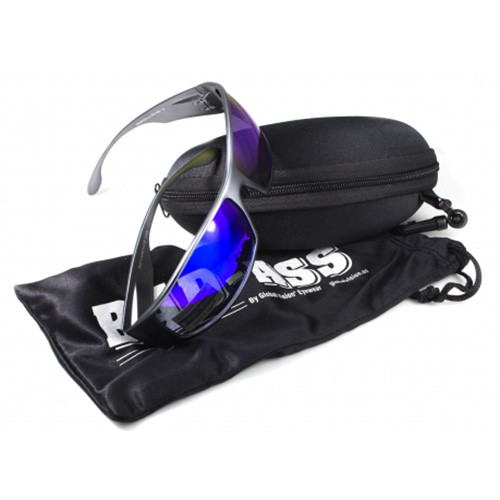 Окуляри Global Vision Bad-ASS1 GunMetal (G-Tech blue) дзеркальні сині в металевій оправі 