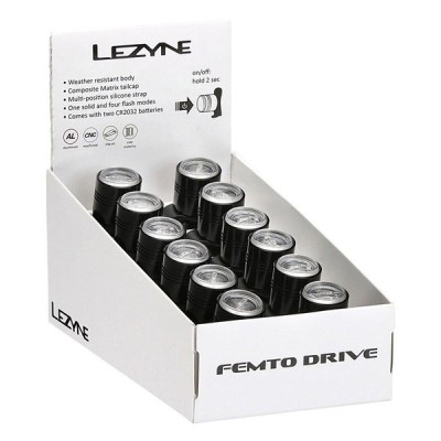 Набір задніх велофар Lezyne FEMTO DRIVE BOX SET FRONT 12 штук Чорний 15 люменів Y13