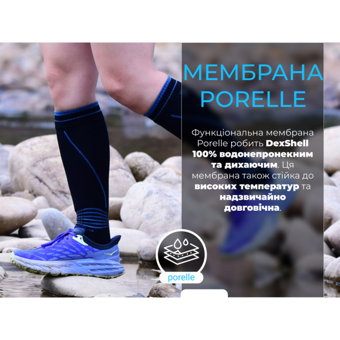 Водонепроникні шкарпетки Dexshell Longlite Socks 2.0, блакитні полоски, розмір XL (47-49) 