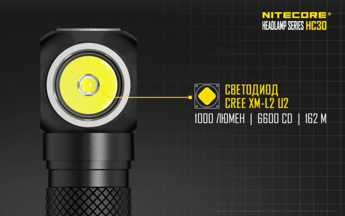Ліхтар налобний Nitecore HC30 Cree XM-L2 U2 