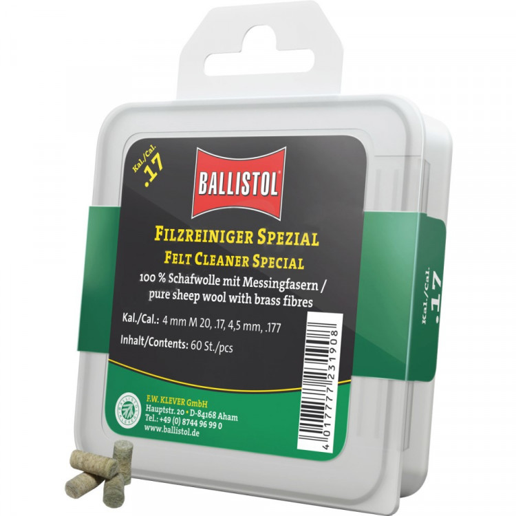 Патч для чищення Ballistol повстяний спеціальний калібр .17 60шт /уп (23190) 