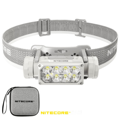 Ліхтар налобний Nitecore HC65 UHE (8 x NiteLab UHE LED, 2000 люмен, 11 режимів, 18650, USB Type-C), сірий