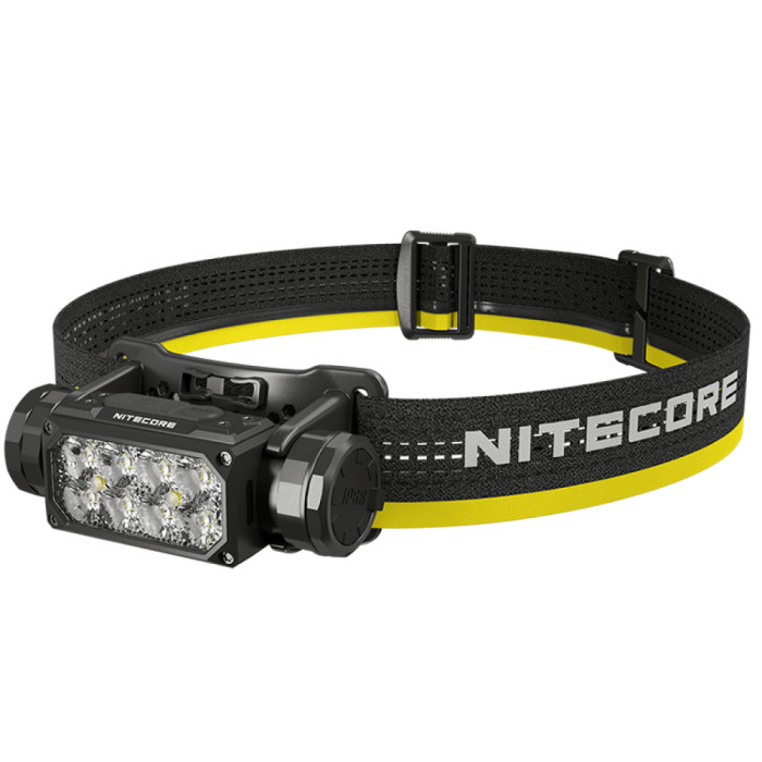 Ліхтар налобний Nitecore HC65 UHE (8 x NiteLab UHE LED, 2000 люмен, 11 режимів, 18650, USB Type-C), сірий 