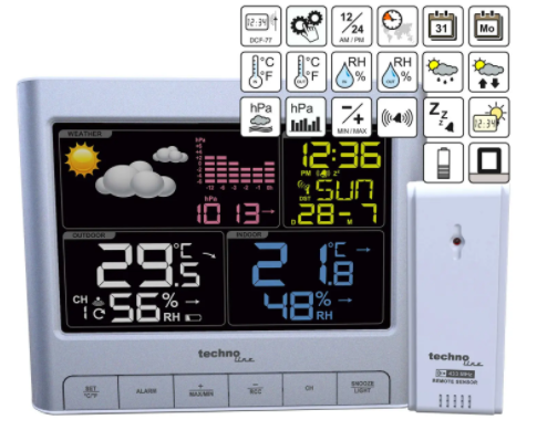 Метеостанція Technoline WS6449 - срібляста 
