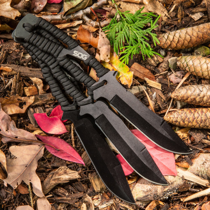 Набір ножів SOG Throwing Knives, Paracord Wrapped Sheath (SOG F041TN-CP) 