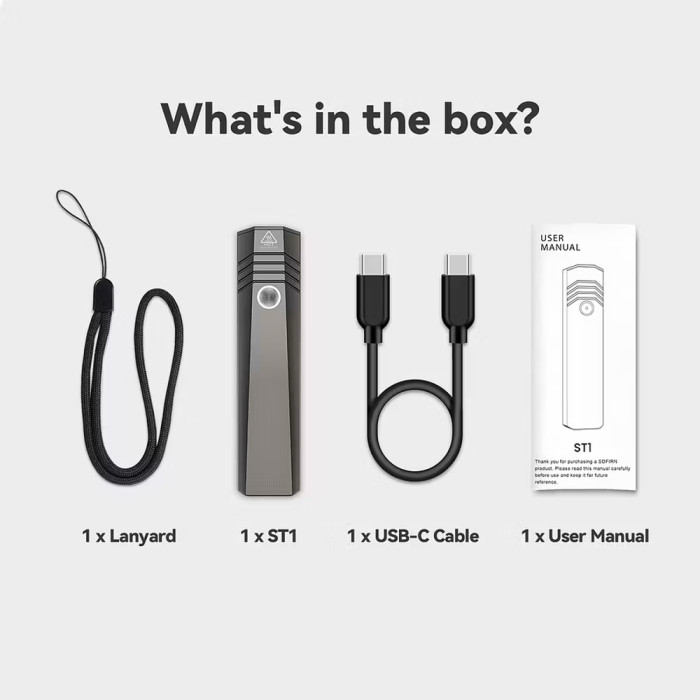 Ліхтар Sofirn ST1 ручний 1500 лм з вбудованим акумулятором та USB-C 
