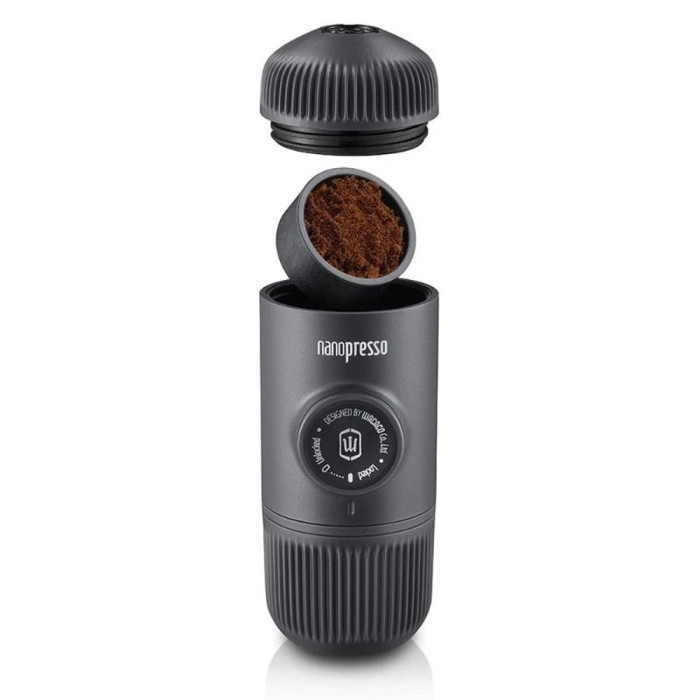 Портативна еспресо-кавоварка Wacaco Nanopresso з адаптером для капсул, механічна, для меленої кави 