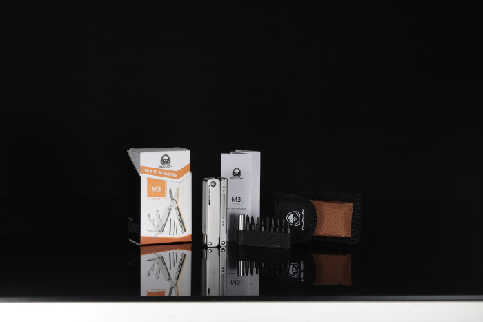 Міні мультитул-ножиці Roxon M3 зі змінними бітами, сірий 