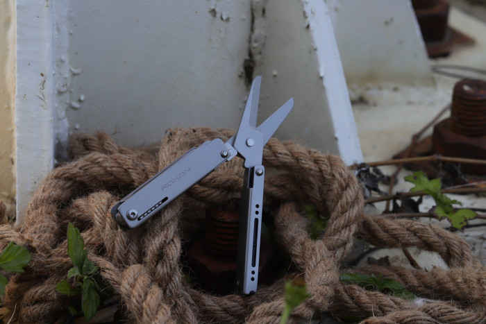 Міні мультитул-ножиці Roxon M3 зі змінними бітами, сірий 